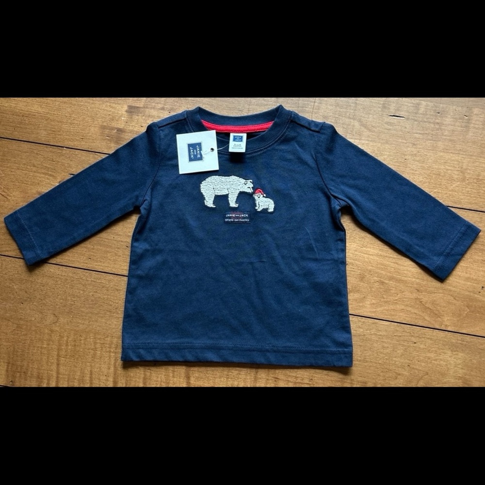 Navy Blue Kids crew neck with Polar Bear Design